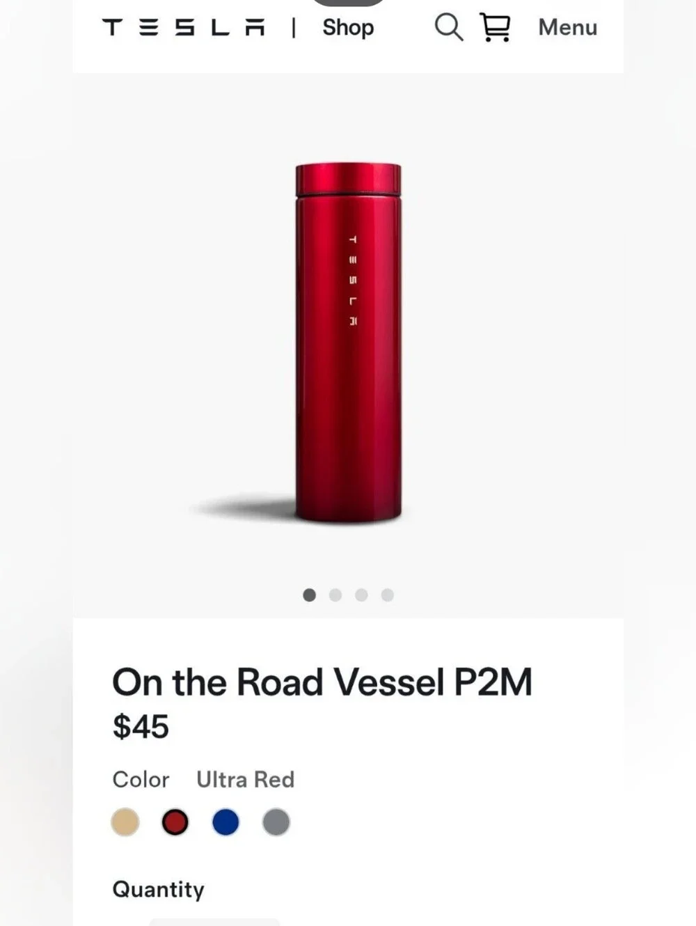 Tesla vessel ultra red water bottle